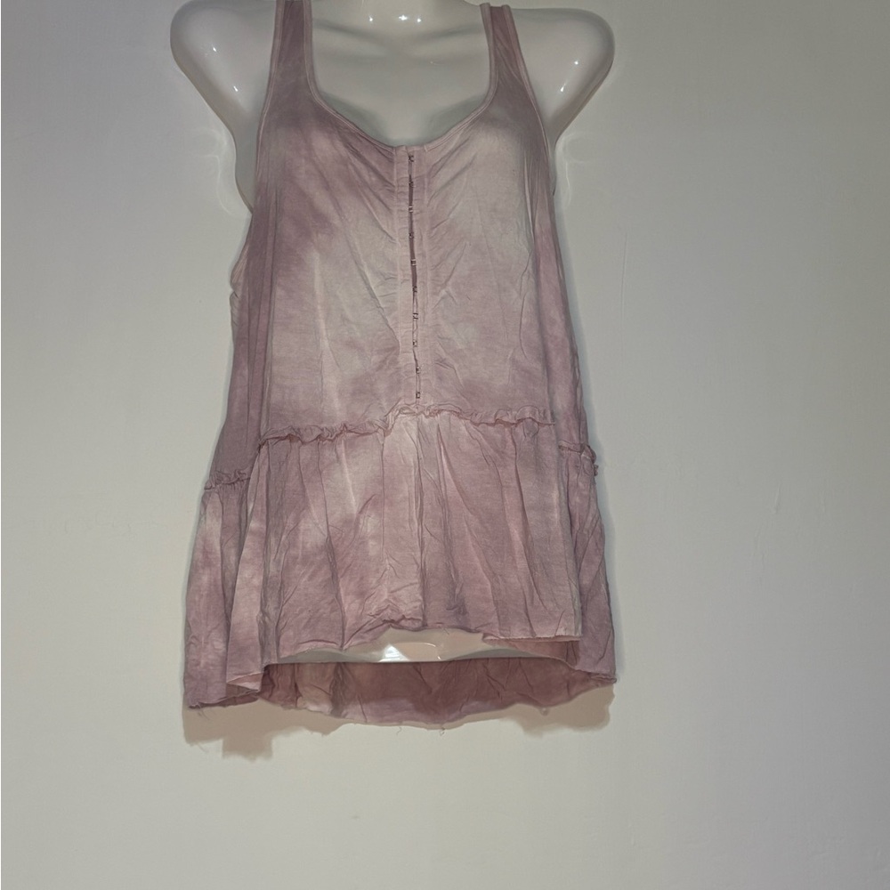 American Eagle Outfitters Pink Asymmetrical Peplum Tank Top